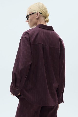 Surchemise rayures tennis - Lie-de-vin