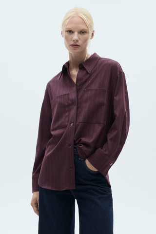 Surchemise rayures tennis - Lie-de-vin