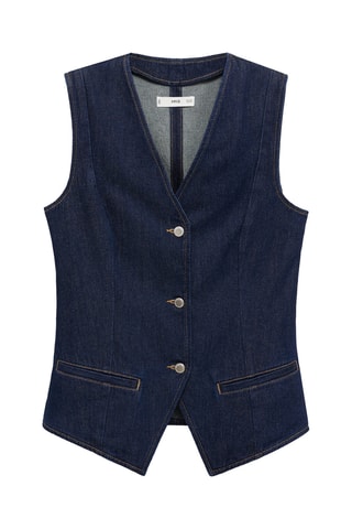 Gilet en jean rinse wash - Bleu