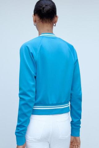 Veste bomber rayures contrastantes - Bleu