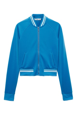 Veste bomber rayures contrastantes - Bleu