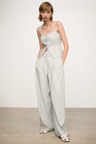 Gilet rayures boutons - Gris