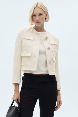 Veste en tweed à poches - Écru
