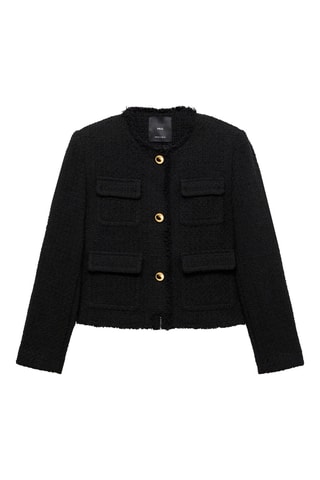 Veste en tweed à poches - Noir