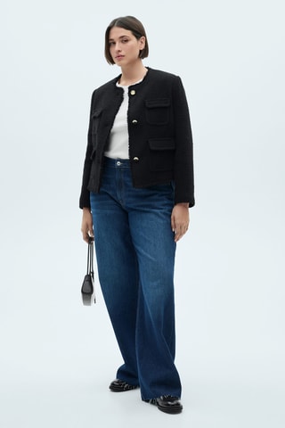 Veste en tweed à poches - Noir