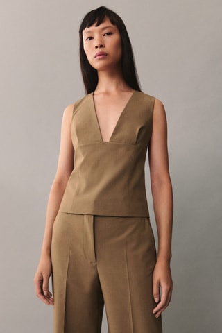 Top bretelles larges - Marron