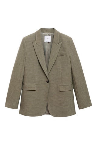 Blazer costume micro pied-de-poule - Kaki