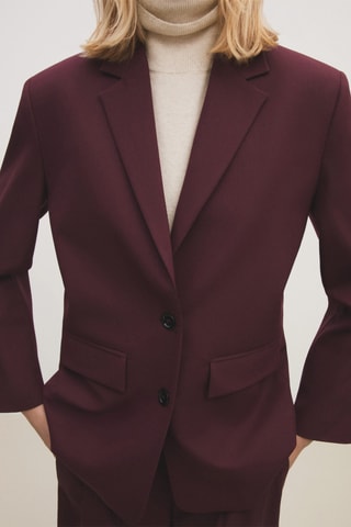 Blazer laine épaules prononcées - Bordeaux