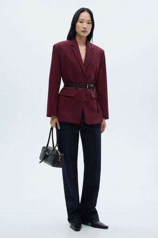 Blazer laine épaules prononcées - Bordeaux