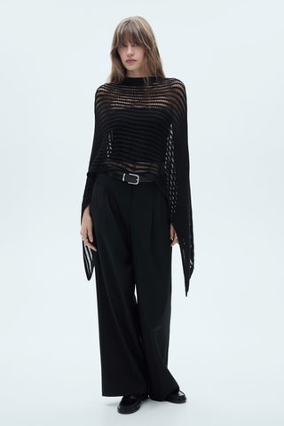 Cape crochet Lurex - Noir