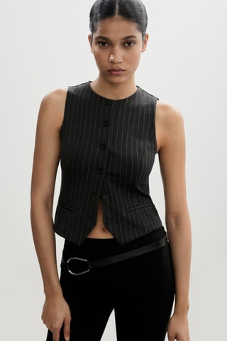 Gilet maille point de Rome - Anthracite
