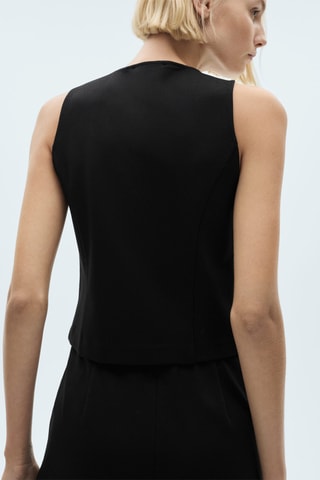 Gilet maille point de Rome - Noir