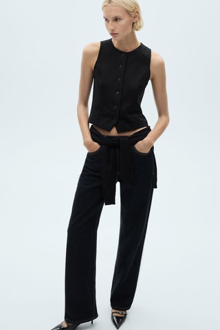 Gilet maille point de Rome - Noir