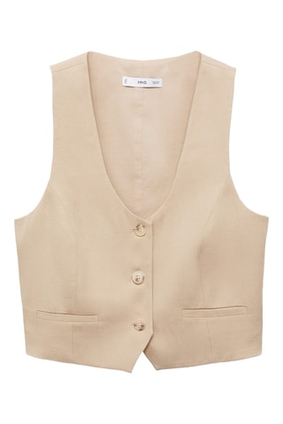 Gilet Lyocell crop - Beige