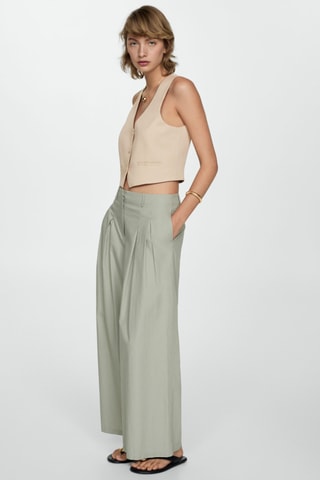 Gilet Lyocell crop - Beige