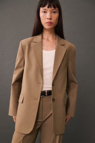 Blazer droit double boutonnage - Marron