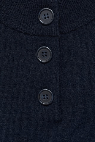 Gilet maille col boutonné - Bleu nuit