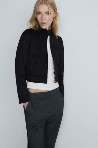 Veste crop poches - Noir