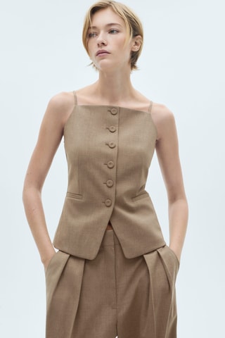 Gilet de costume laine - Beige