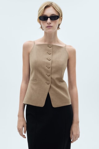 Gilet de costume laine - Beige