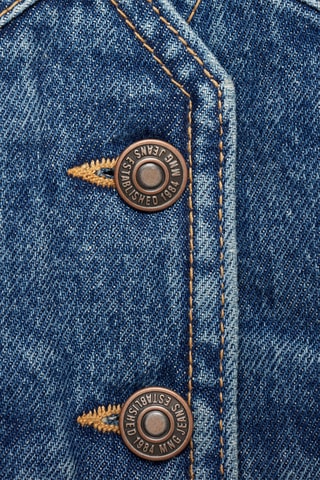Gilet en jean détails contrastés - Bleu