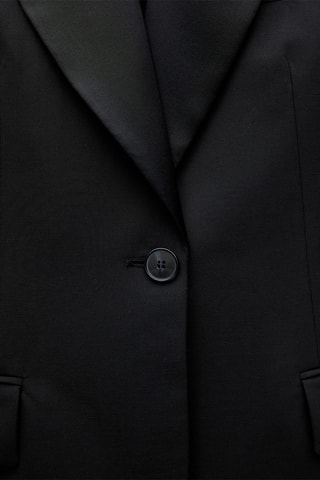 Blazer laine revers satinés - Noir