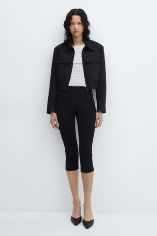 Veste crop poches - Noir