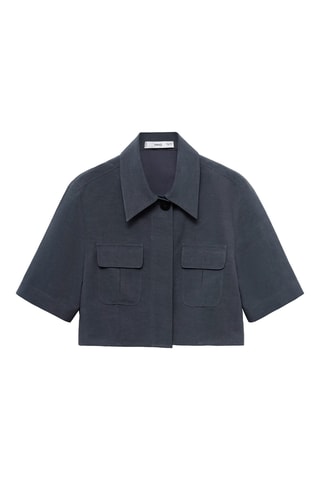Chemise Lyocell crop - Bleu