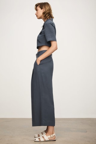 Chemise Lyocell crop - Bleu