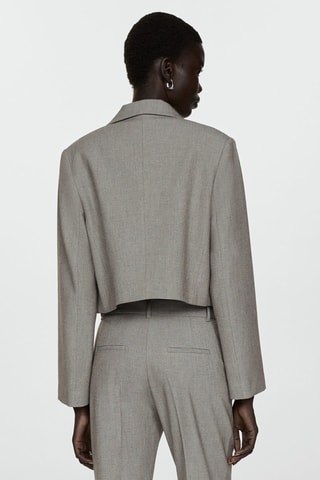 Veste crop poches - Gris