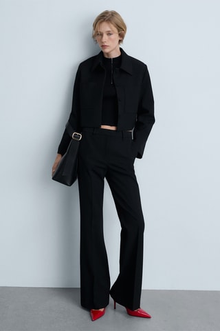 Veste crop poches - Noir