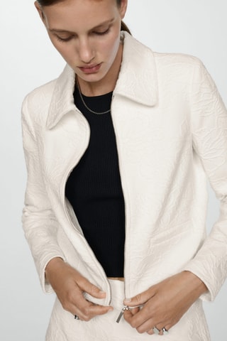 Veste texturée coton - Écru