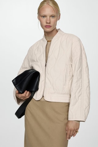 Veste bomber matelassée - Beige