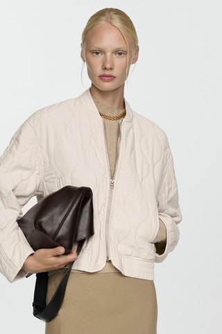 Veste bomber matelassée - Beige