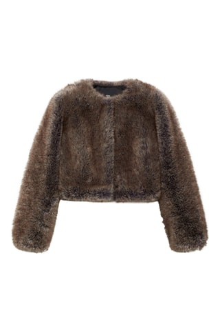Veste fausse fourrure - Beige