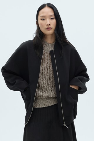 Gilet en maille ajourée Lurex - Gris
