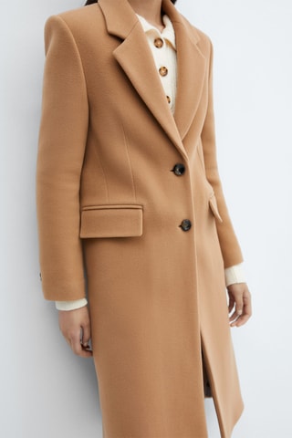 Manteau midi laine vierge - Camel