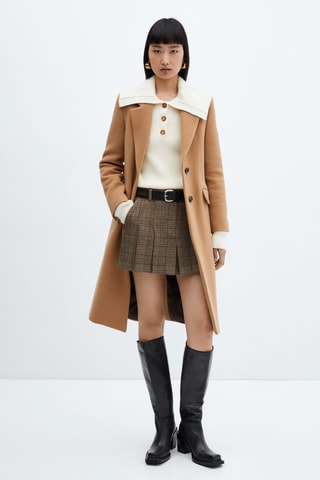 Manteau midi laine vierge - Camel