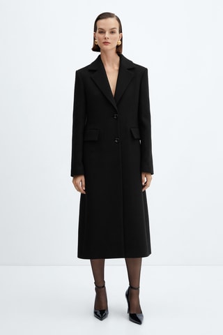 Manteau en laine structuré - Noir