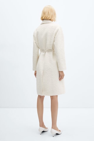 Manteau revers ceinture - Crème