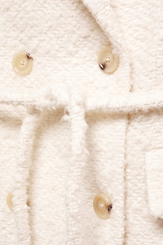 Manteau revers ceinture - Crème