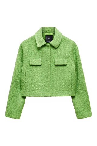 Veste crop tweed poches - Vert