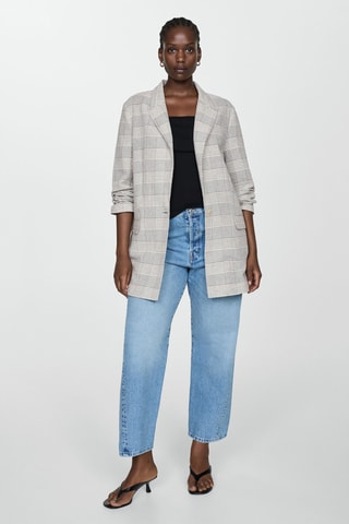 Blazer imprimé carreaux - Gris
