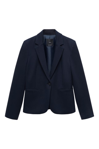 Veste cintrée maille point de Rome - Bleu marine