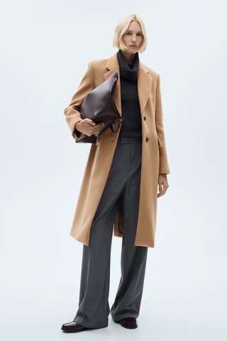 Manteau midi laine vierge - Camel