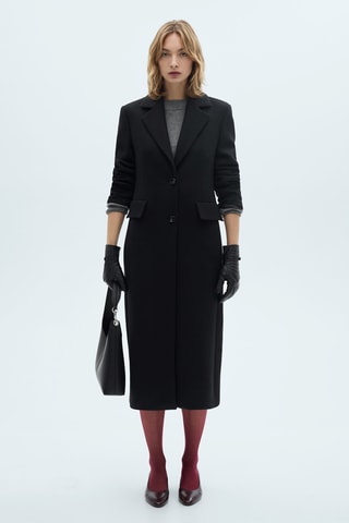 Manteau en laine structuré - Noir