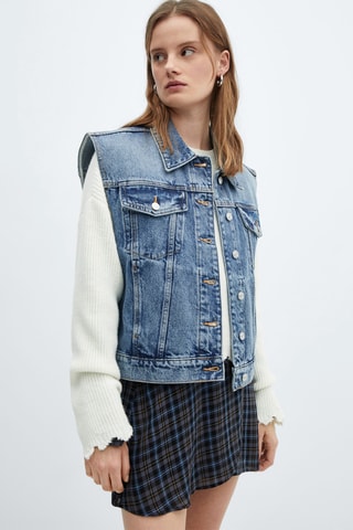 Gilet denim oversize - Bleu