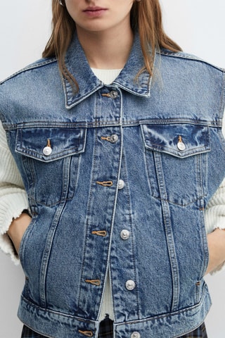 Gilet denim oversize - Bleu