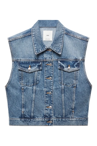 Gilet denim oversize - Bleu