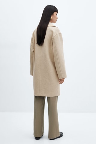 Manteau midi à maxi-revers - Beige
